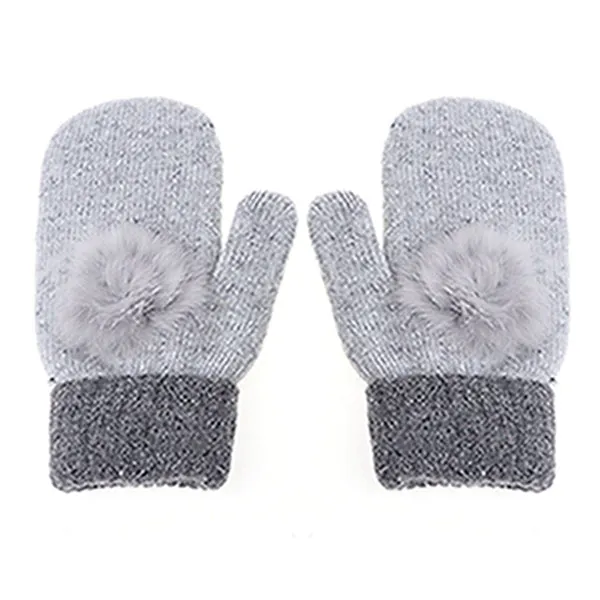 2018 New Fashion Women Lady Knitted Gloves Mitten Woolen Rabbit Fur Winter Keep Warm Thick Hands Wrist Gloves