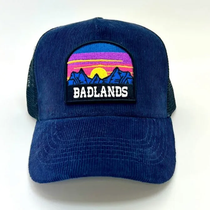 Badlands Navy Corduroy Sunset Baseball Hat