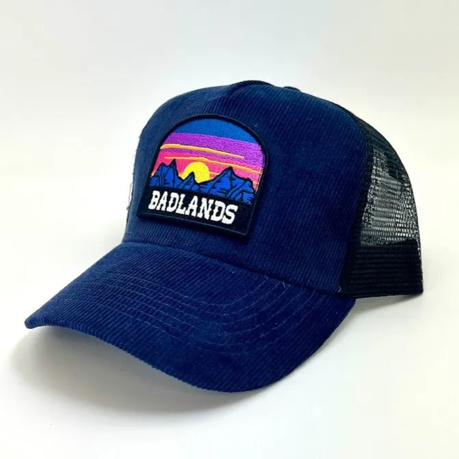 Badlands Navy Corduroy Sunset Baseball Hat