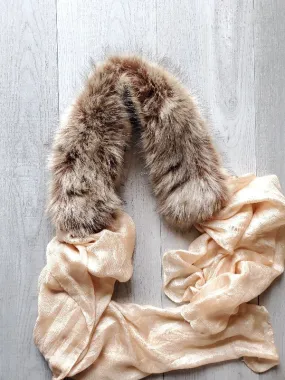 Beige Faux Fur Collar Scarf