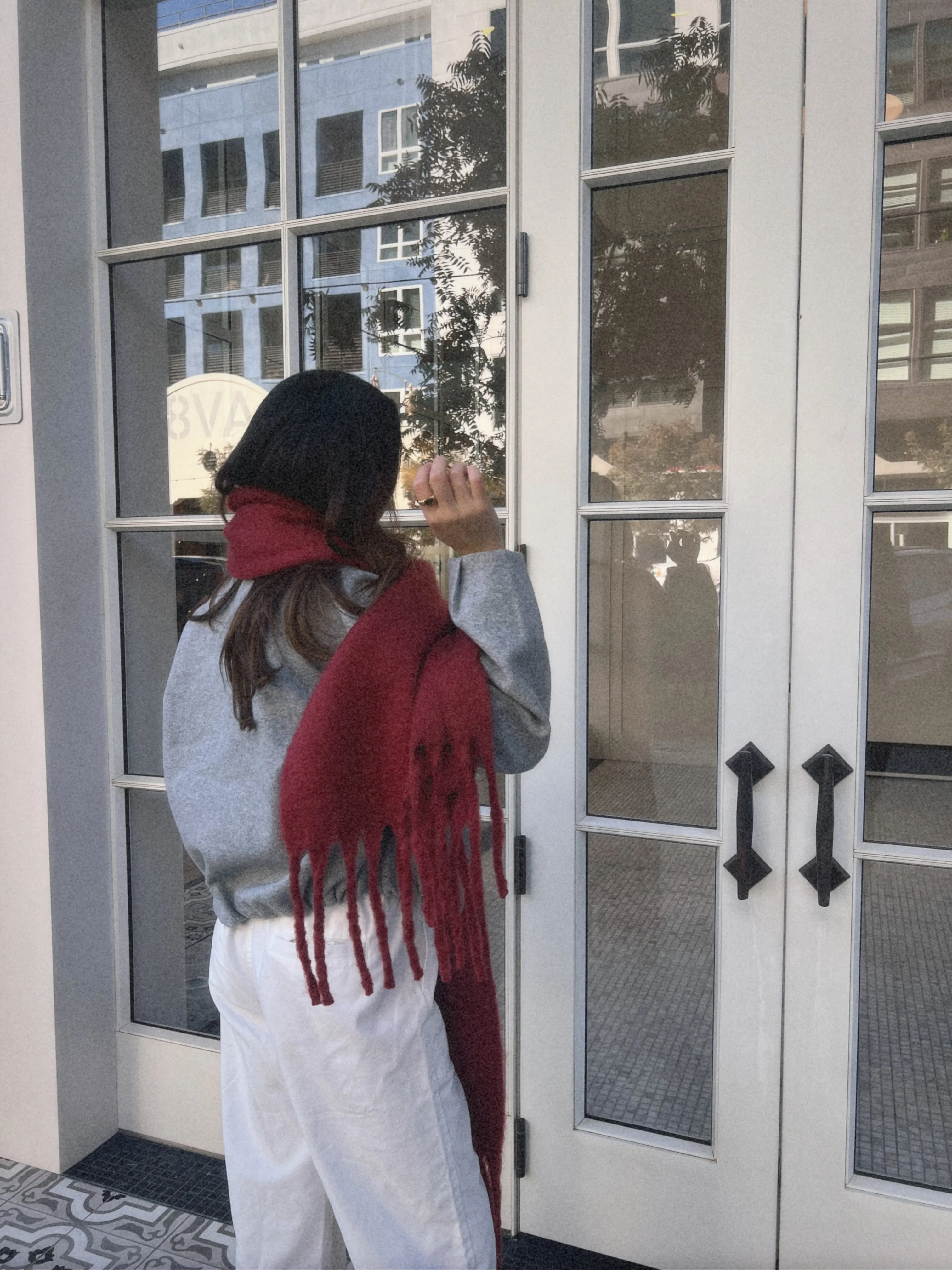 Cherry Red Blanket Scarf