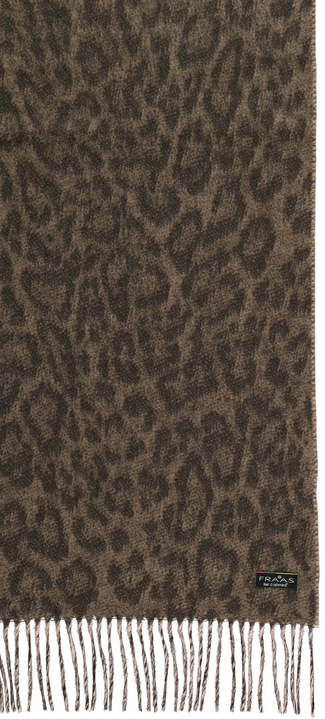 Fraas 625273 180 Mocha Nude Double Face Animal Print Cashmink Scarf