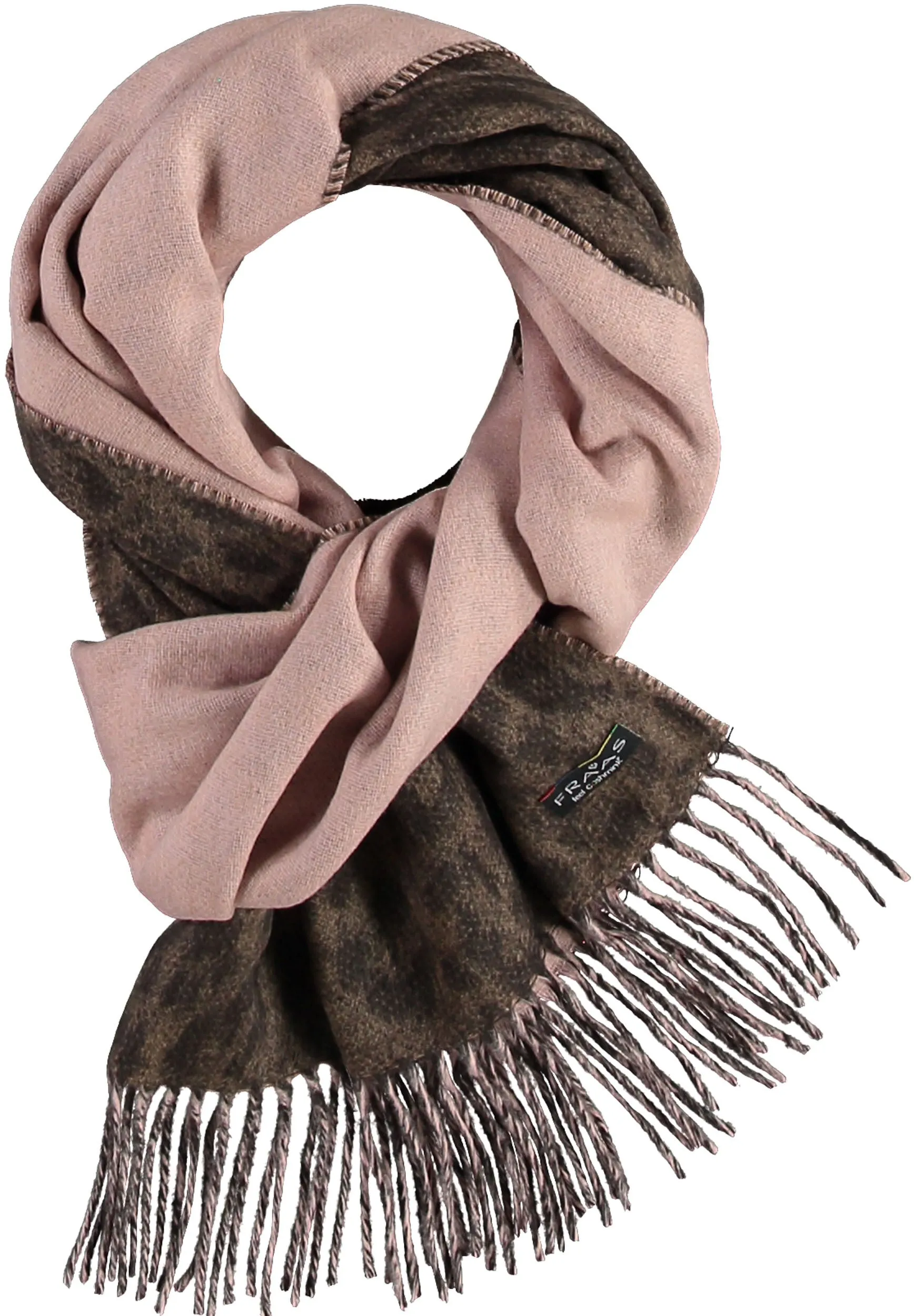 Fraas 625273 180 Mocha Nude Double Face Animal Print Cashmink Scarf