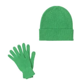 Green Cashmere Hat and Gloves Set | Lomond Cashmere