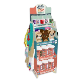 Hug 'N Sip Cup Plush Assortment Floor Display - 38 Pieces Per Retail Ready Display 88565