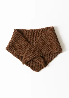 Cocoa Knitted Saffron Scarf - Enhance with Adjectives