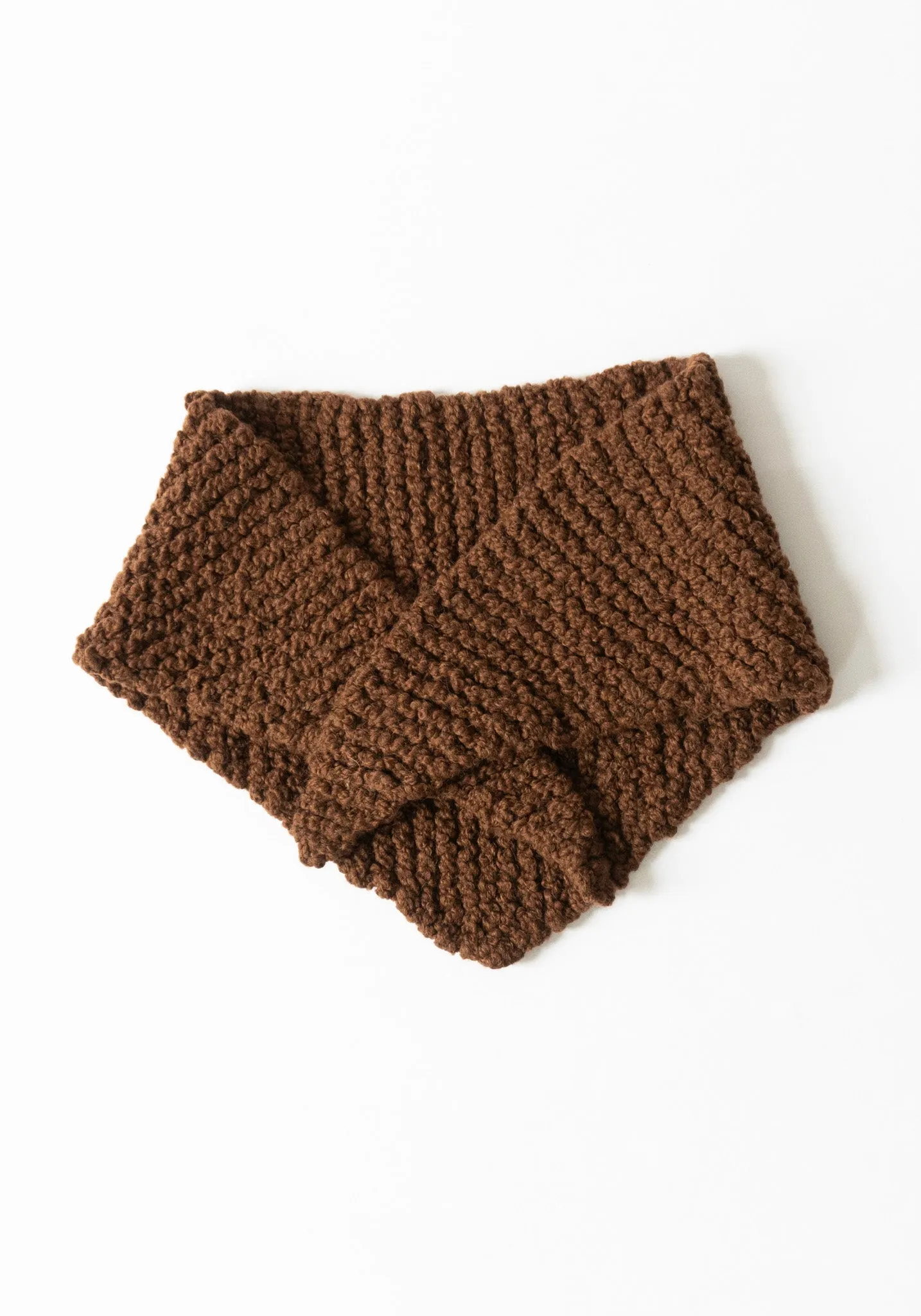 Cocoa Knitted Saffron Scarf - Enhance with Adjectives