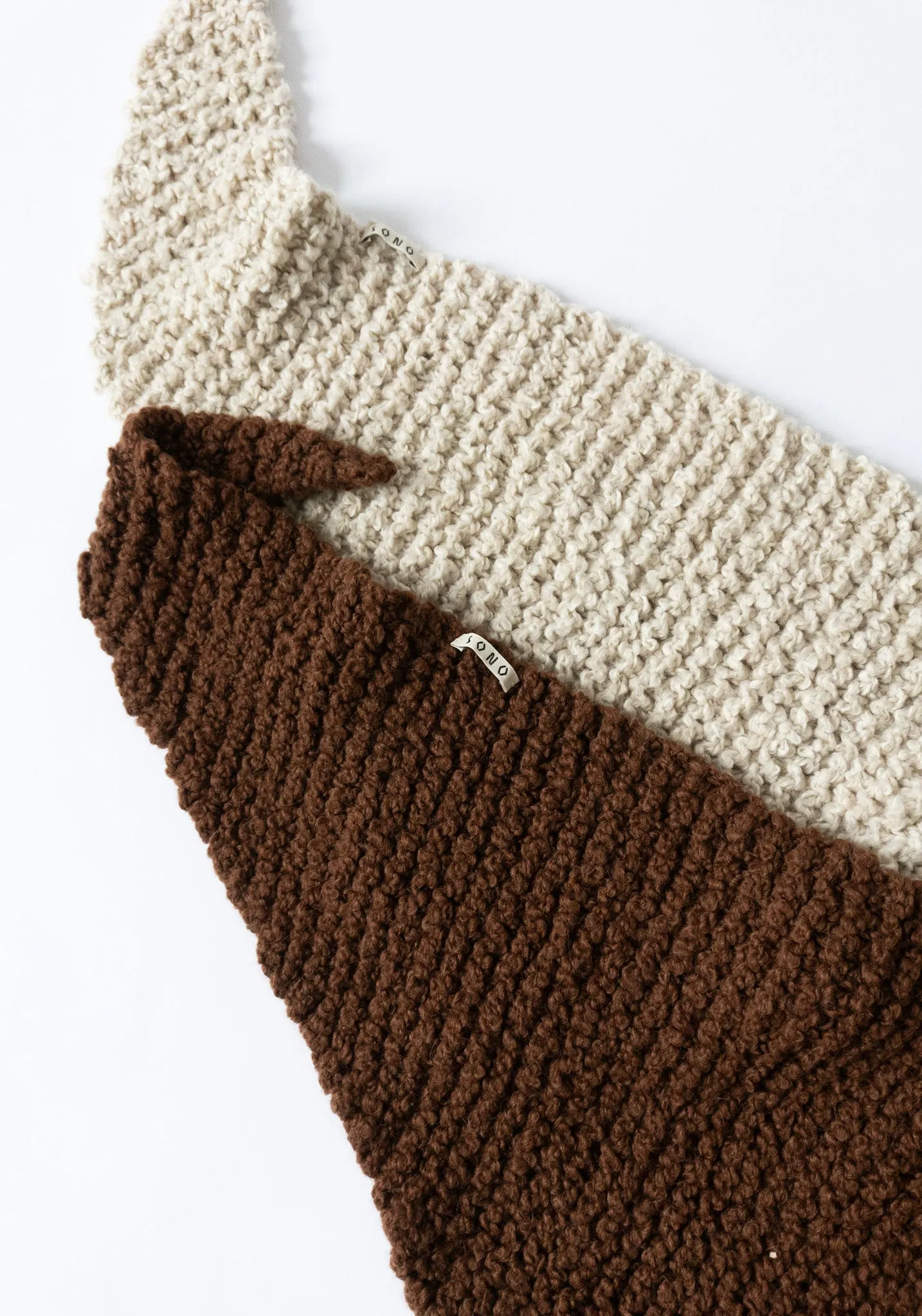 Cocoa Knitted Saffron Scarf - Enhance with Adjectives