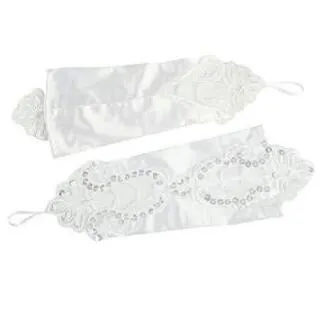 Lace with Crystal Wedding Gloves