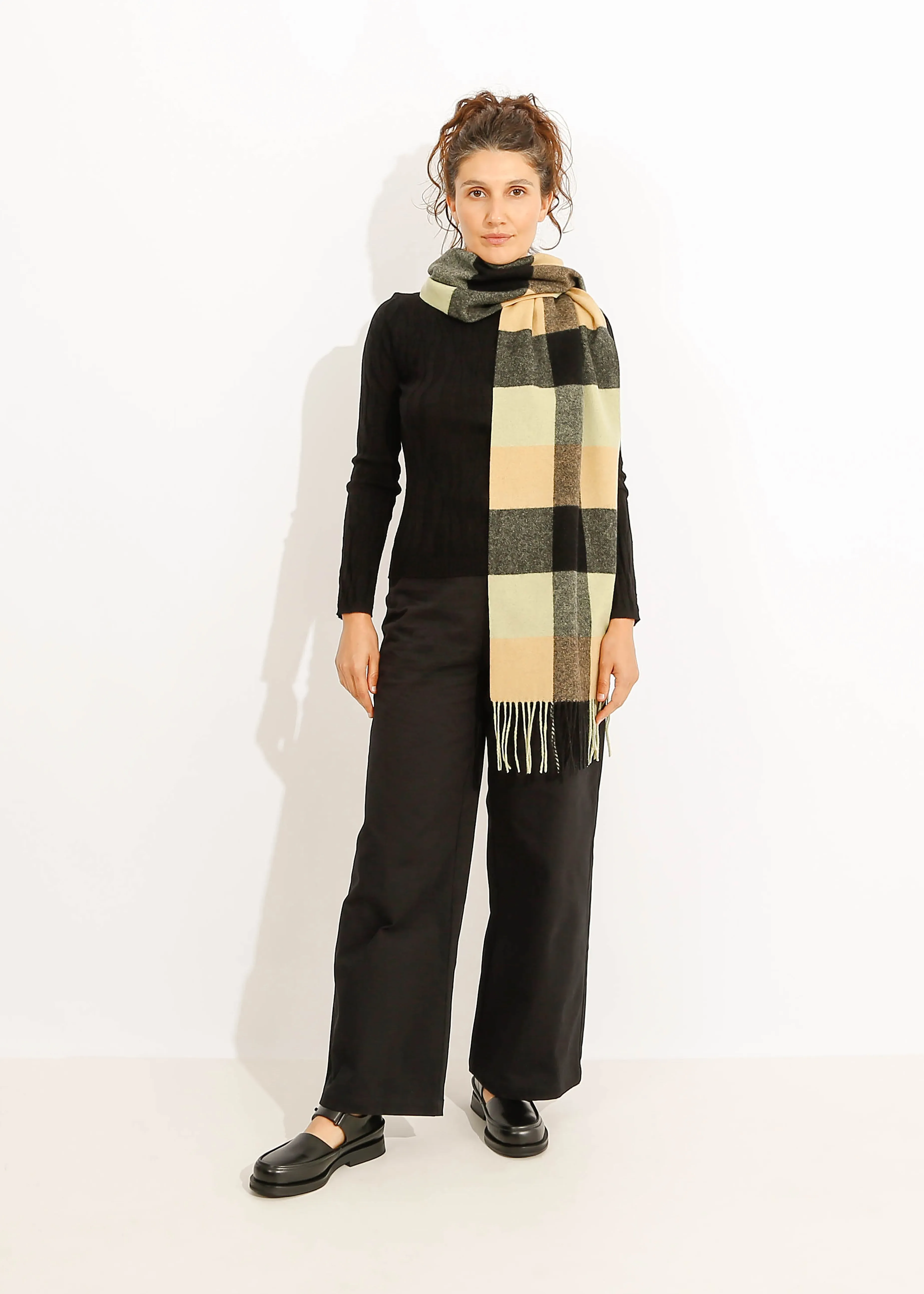 LILAH SCARF / MOSS-APRICOT-BLACK