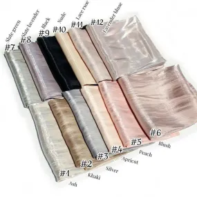 MH051 Solid Color Thin Plain Satin Long Hijab