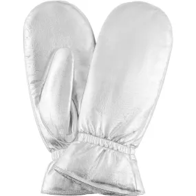 Mittens in soft leather quality / 14896 - Silver Metallic