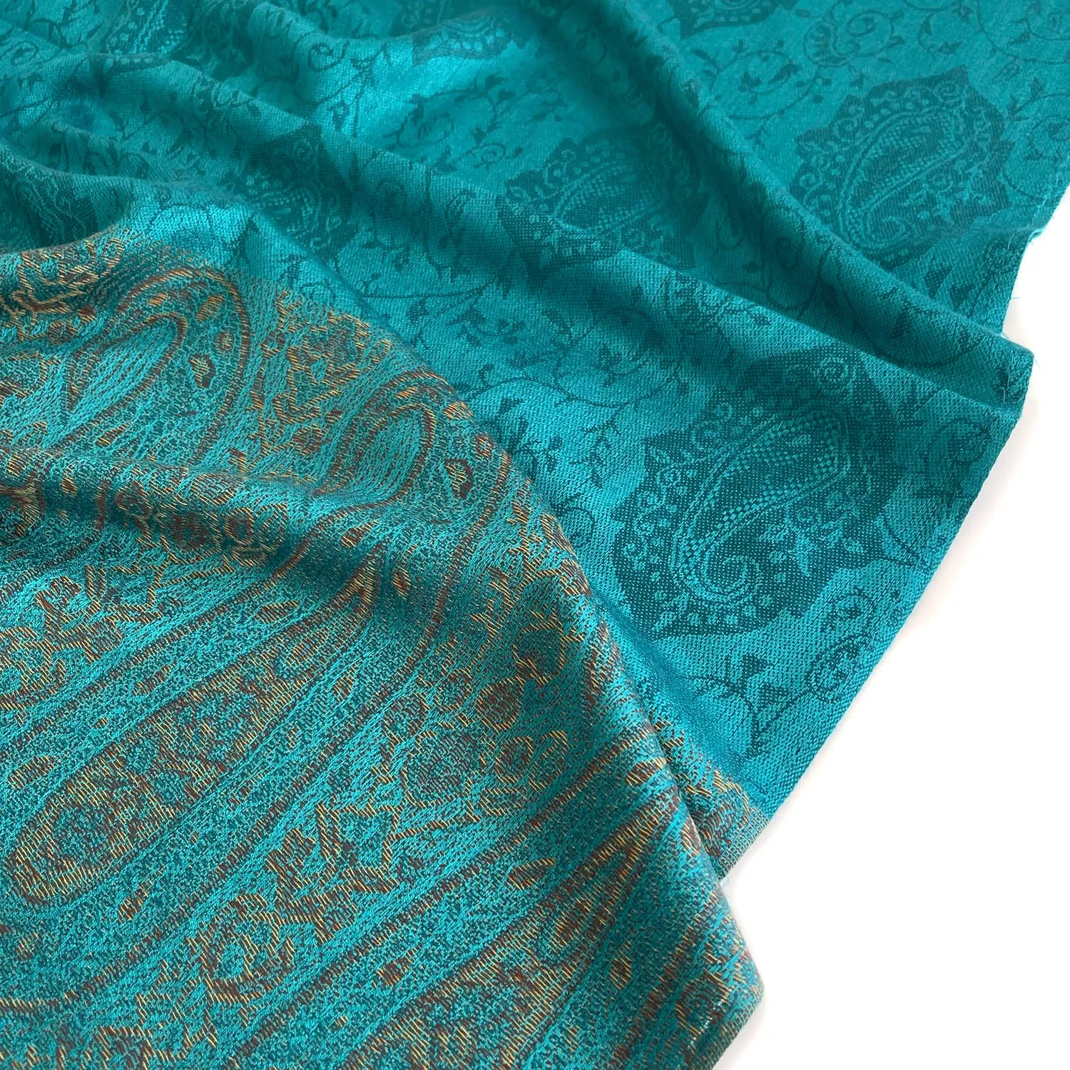 PAISLEY PRINT TEAL LIGHTWEIGHT PASHMINA SHAWL SCARF