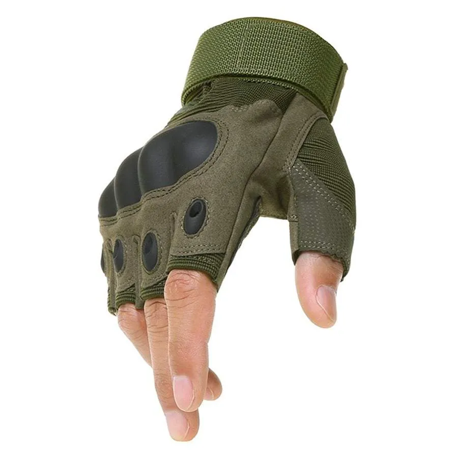 SA-TG2 Military Style Hard Knuckle Tactical Gloves (Half Finger)