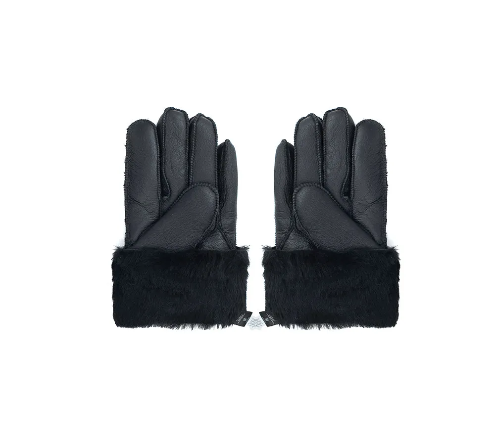 UGG Gloves Leather Fluffy Sheepskin Wool Stitching Gloves