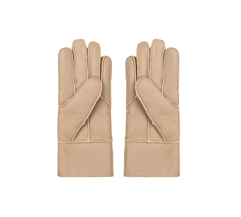 UGG Gloves Leather Fluffy Sheepskin Wool Stitching Gloves