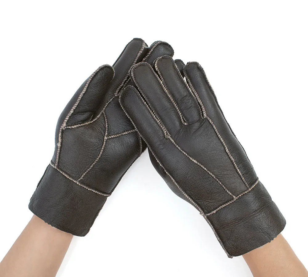 UGG Gloves Leather Fluffy Sheepskin Wool Stitching Gloves