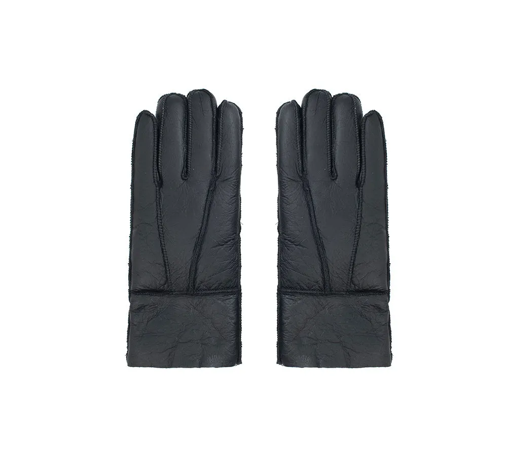 UGG Gloves Leather Fluffy Sheepskin Wool Stitching Gloves