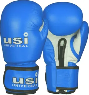 USI UNIVERSAL THE UNBEATABLE Amateur Contest Leather Boxing Gloves (BLUE)